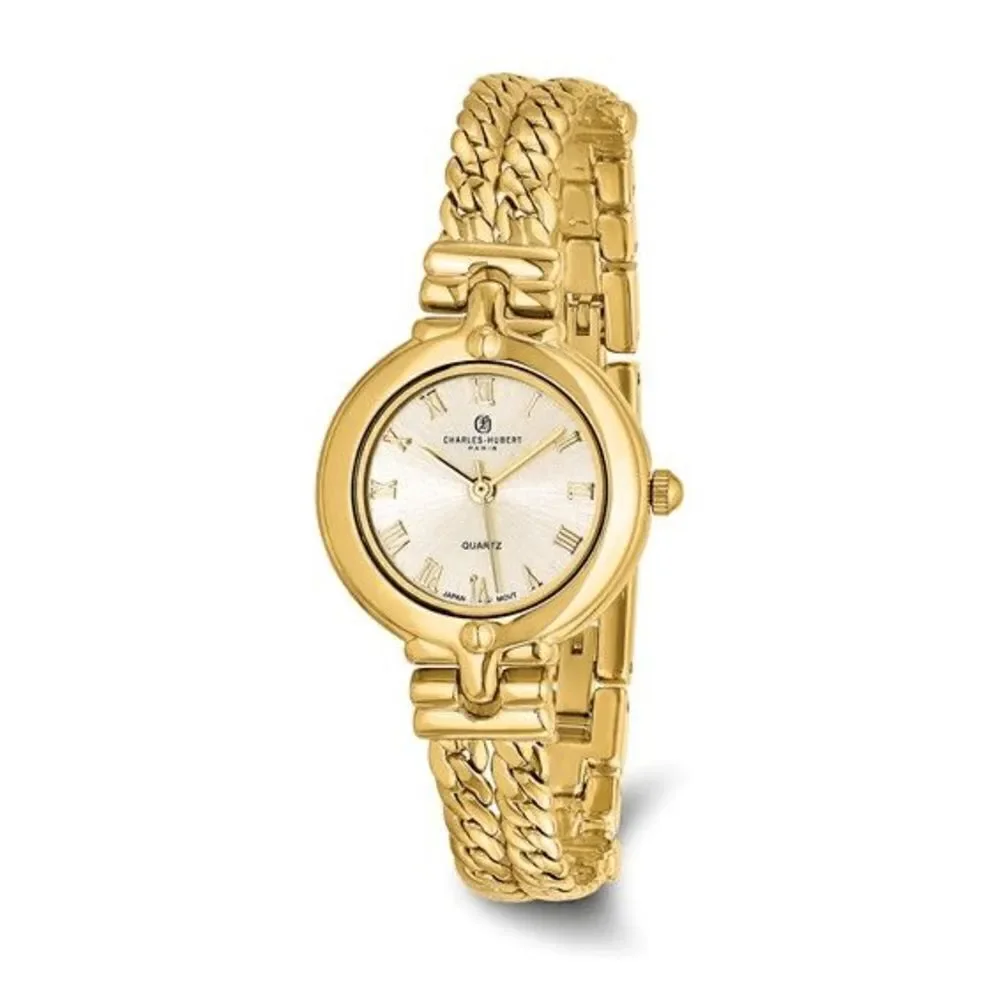 New Charles-Hubert Paris Women's Gold-Plated Stainless Steel Quartz Watch